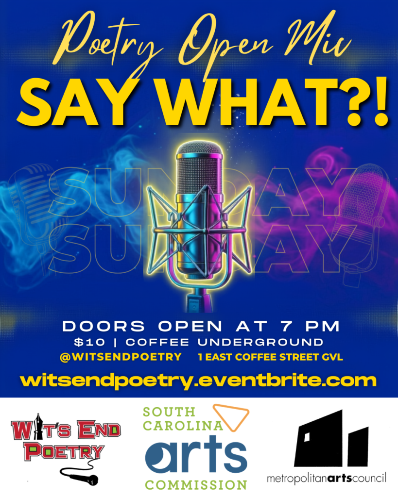 Poetry open mic event announcement