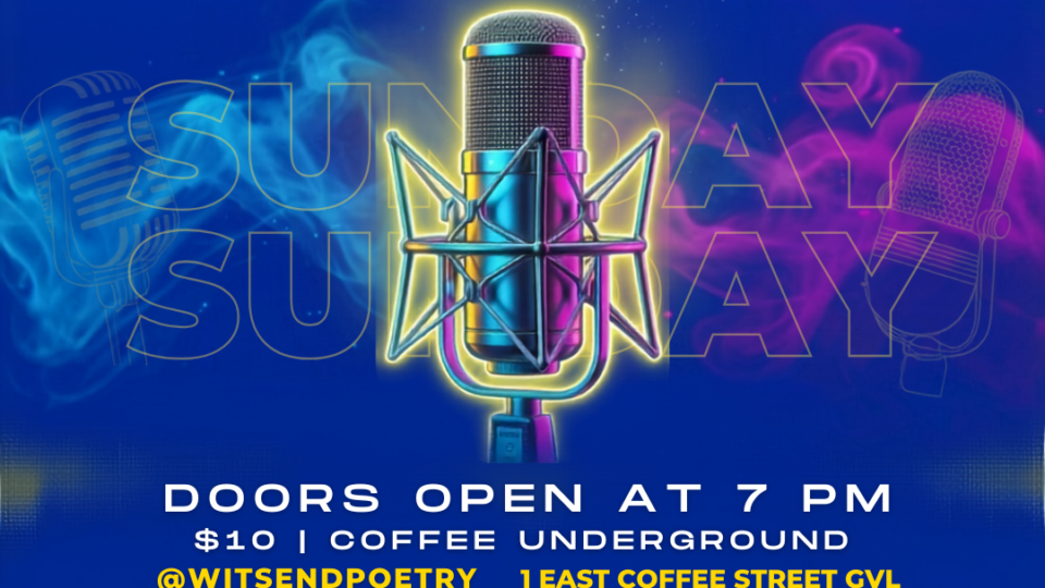 Poetry open mic event announcement