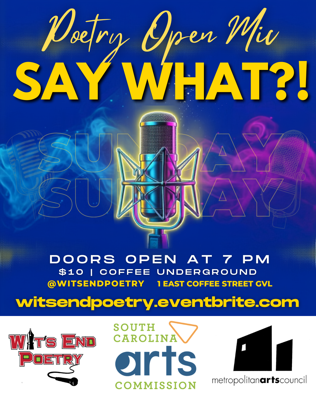 Poetry open mic event announcement