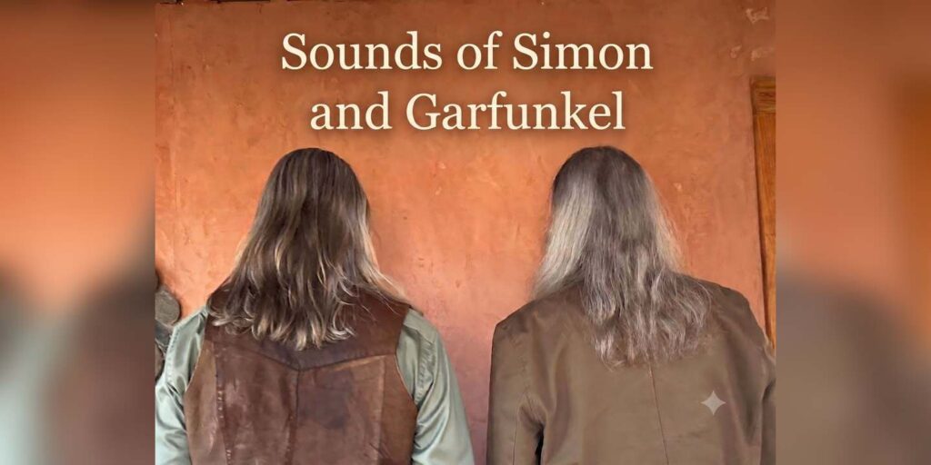 Two people with long hair, back view