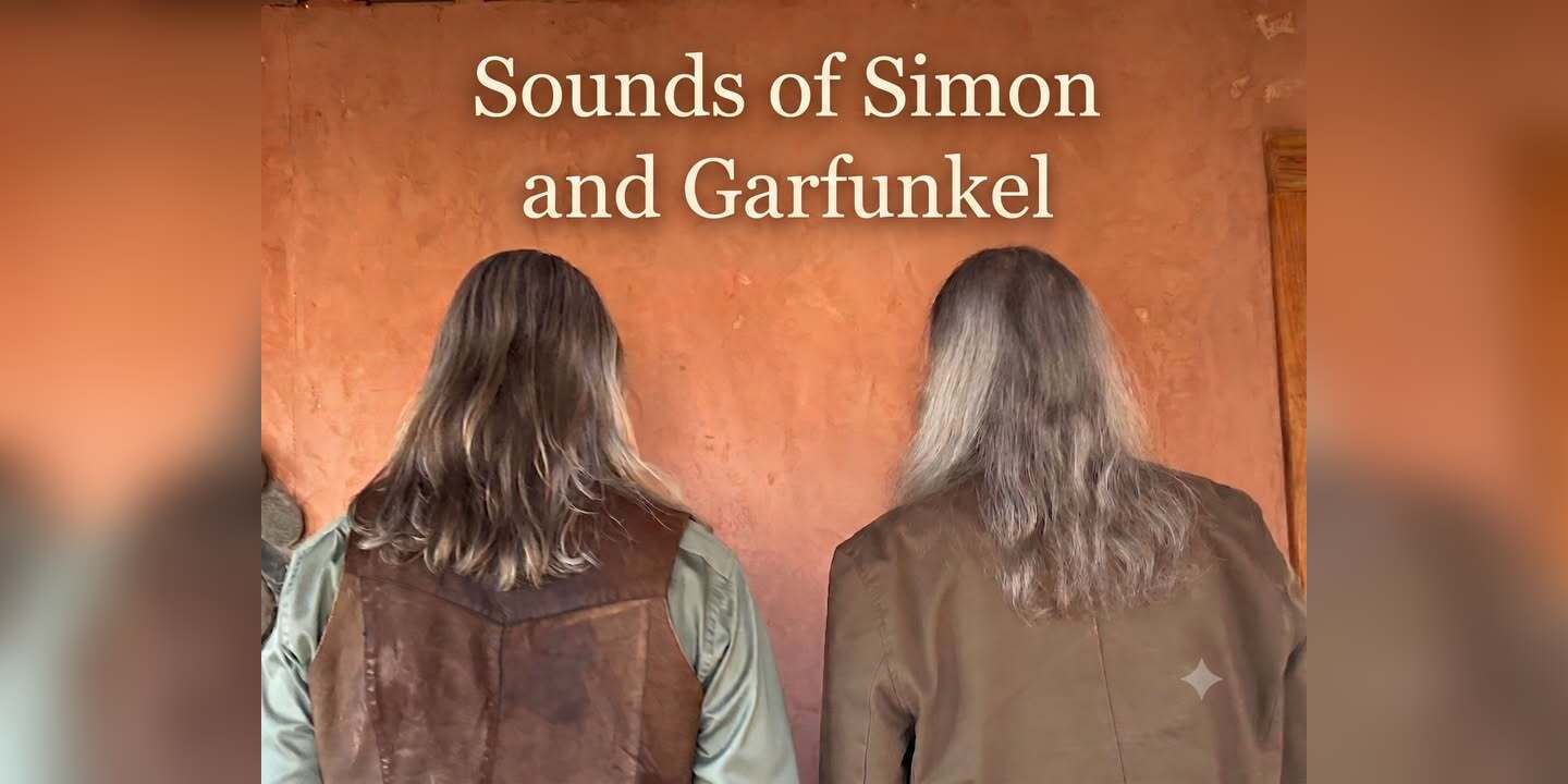 Two people with long hair, back view
