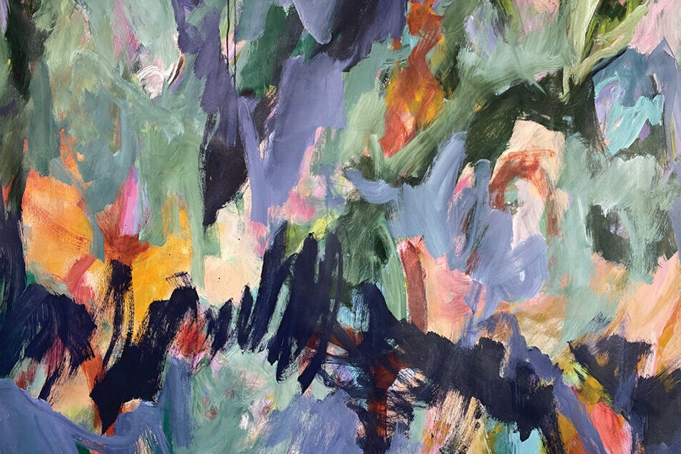Colorful abstract painting with vibrant strokes