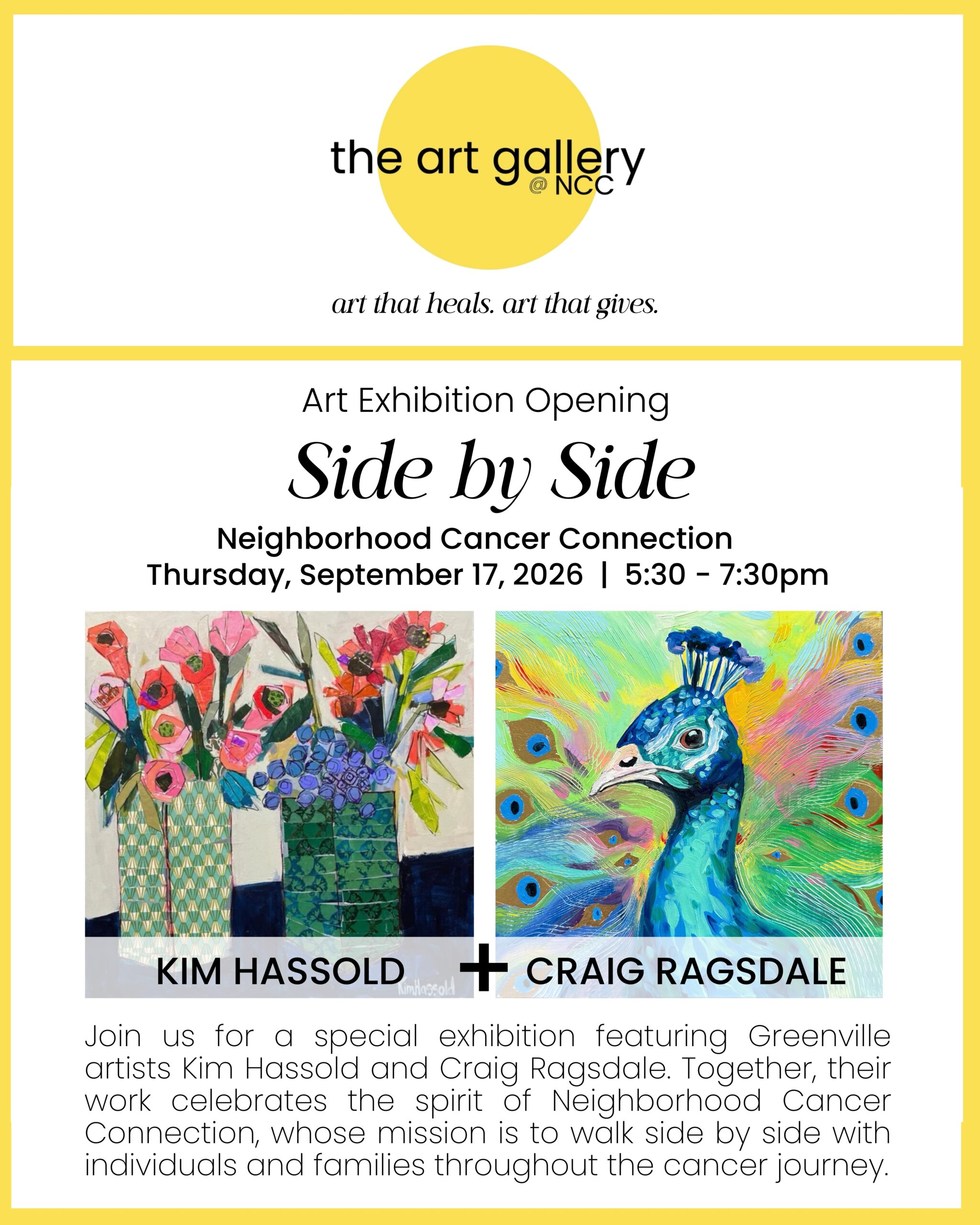 Art exhibition opening announcement flyer