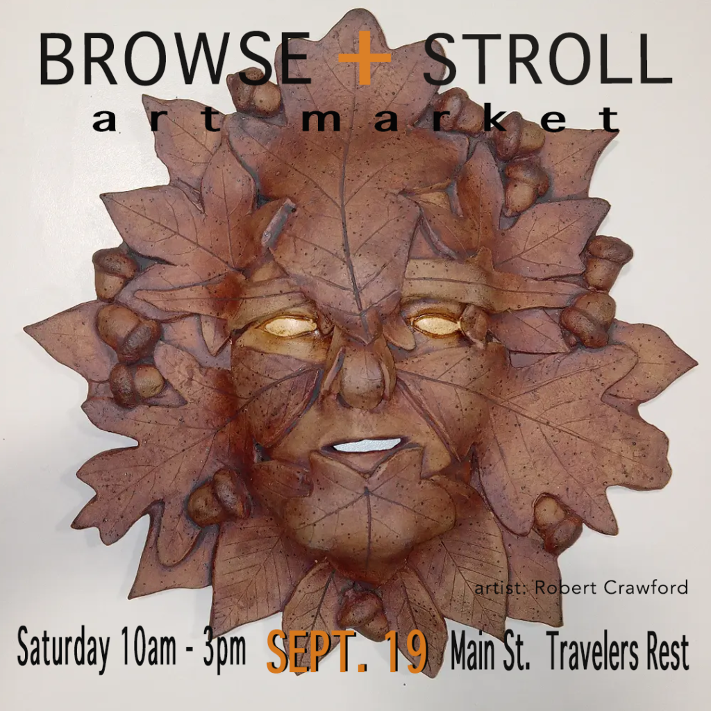 Art market advertisement with leaf design