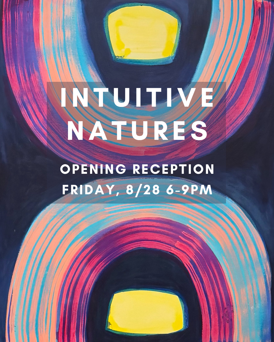 Colorful abstract art exhibition announcement