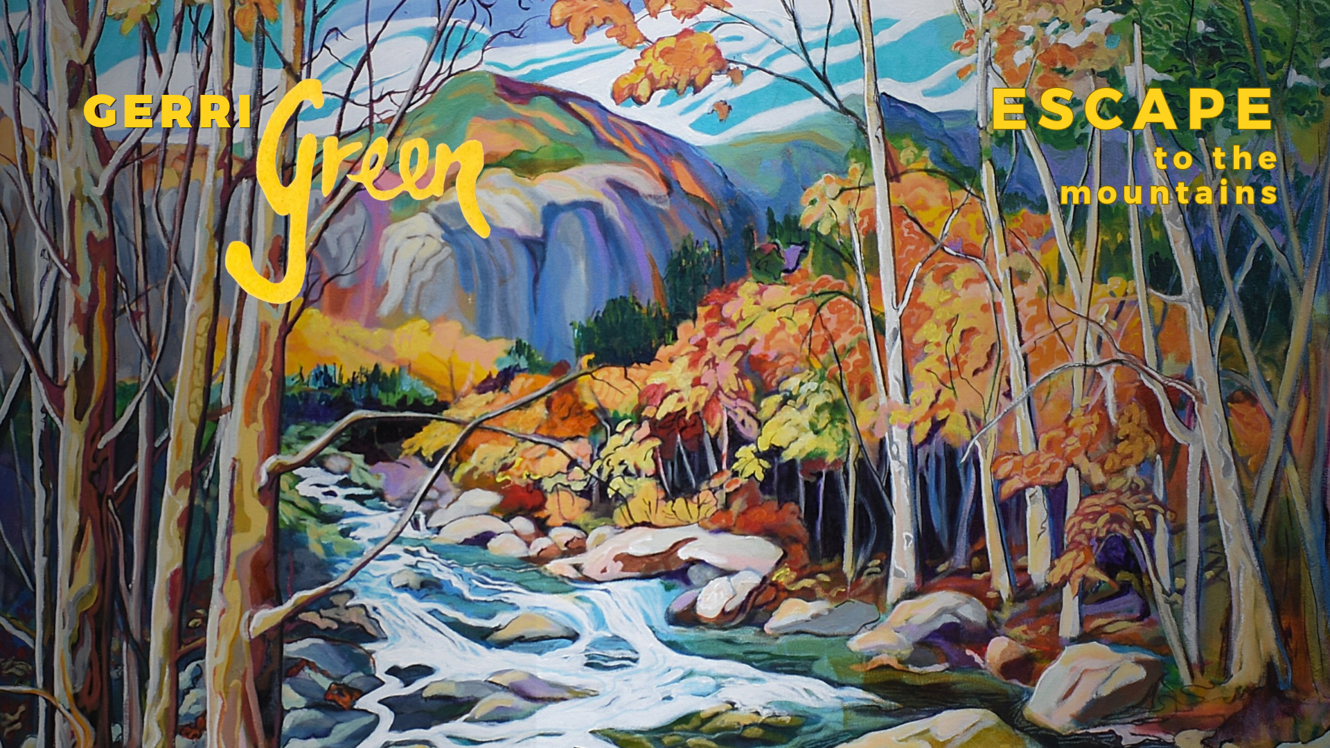 Colorful landscape with autumn trees.