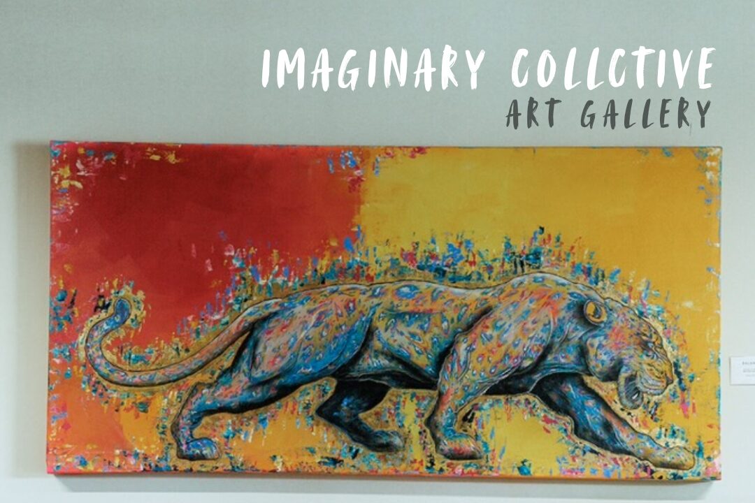 Colorful panther painting on canvas