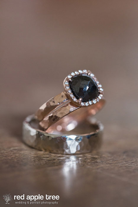 14k rose gold & white gold and 2 ct. Black diamond
3/4 x 1 inches
