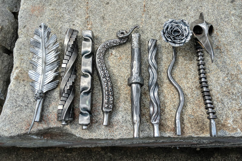 a group of metal objects