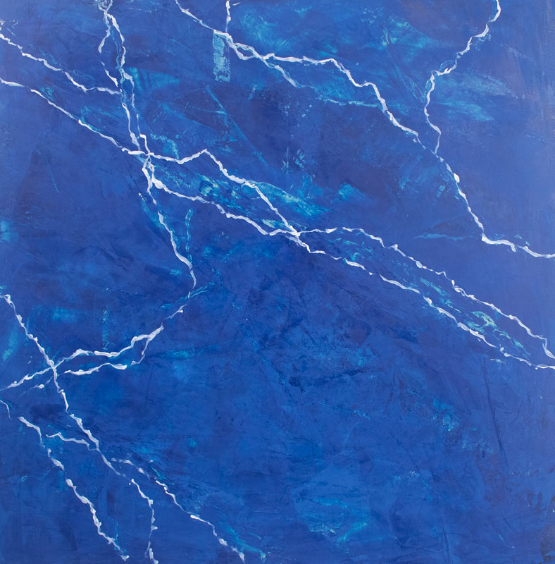 a blue and white marble