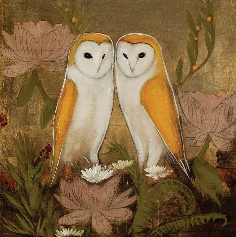 Oil on wood panel with metal-leaf
24 x 24 inches