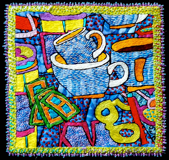 Fabric printing & hand embroidery
12 X 12 inches