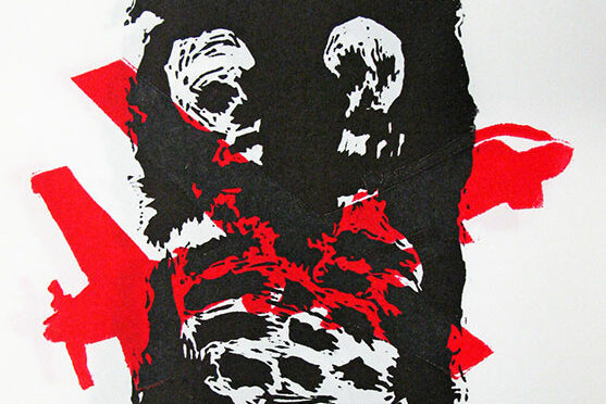 a black and red art