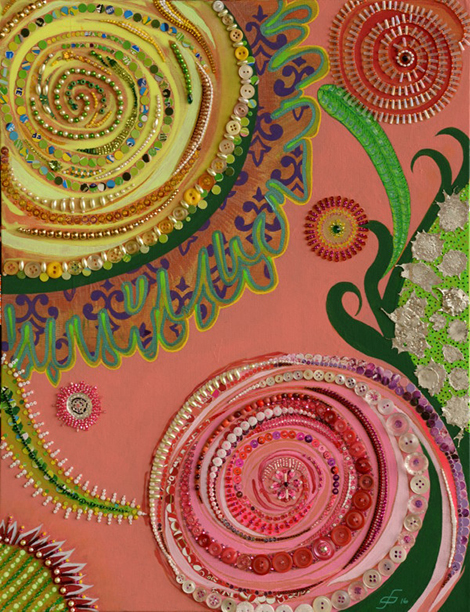 Mixed media - collage on canvas panel
14 x 18 inches