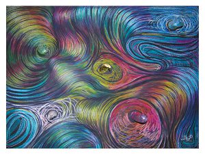 a colorful swirls and swirls of paint