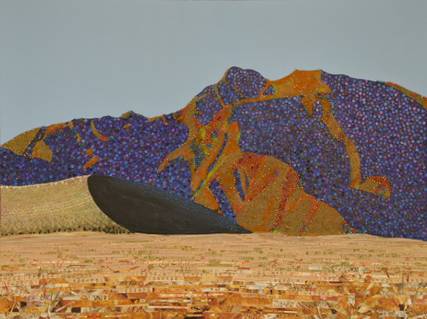 a painting of a mountain