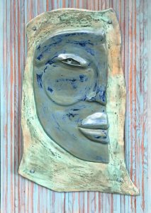 a sculpture of a face